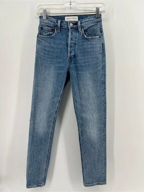 Aritzia Denim Forum The Yoko High Rise Slim Skinny Jeans in Blue Waist Size 24